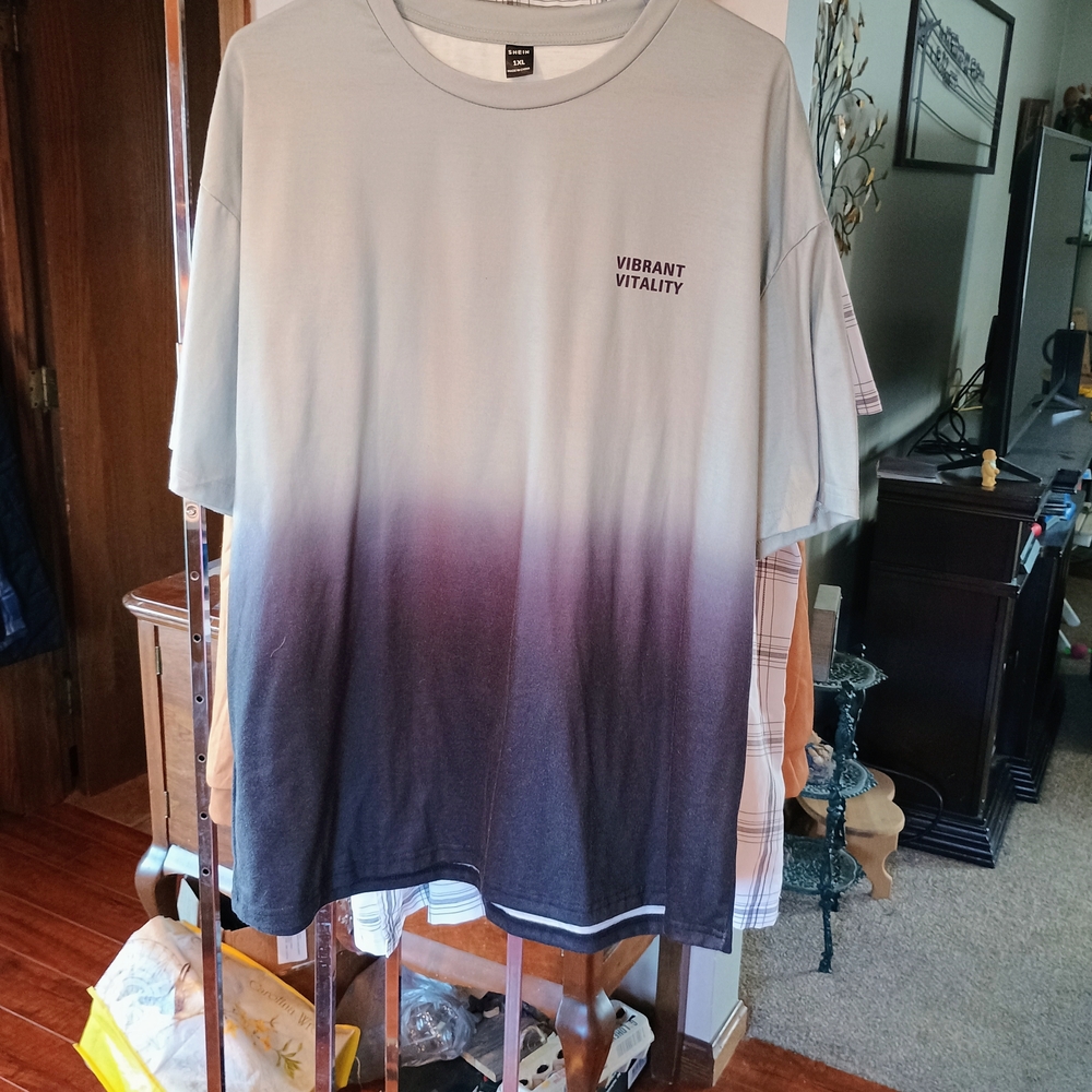 Shein Men's Shirt - It's Like A Teal Green And Black Bin 18